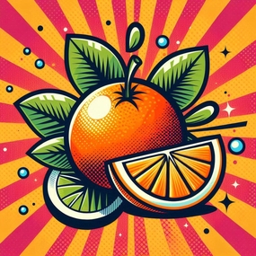 波普艺术风格卡通橙子图片